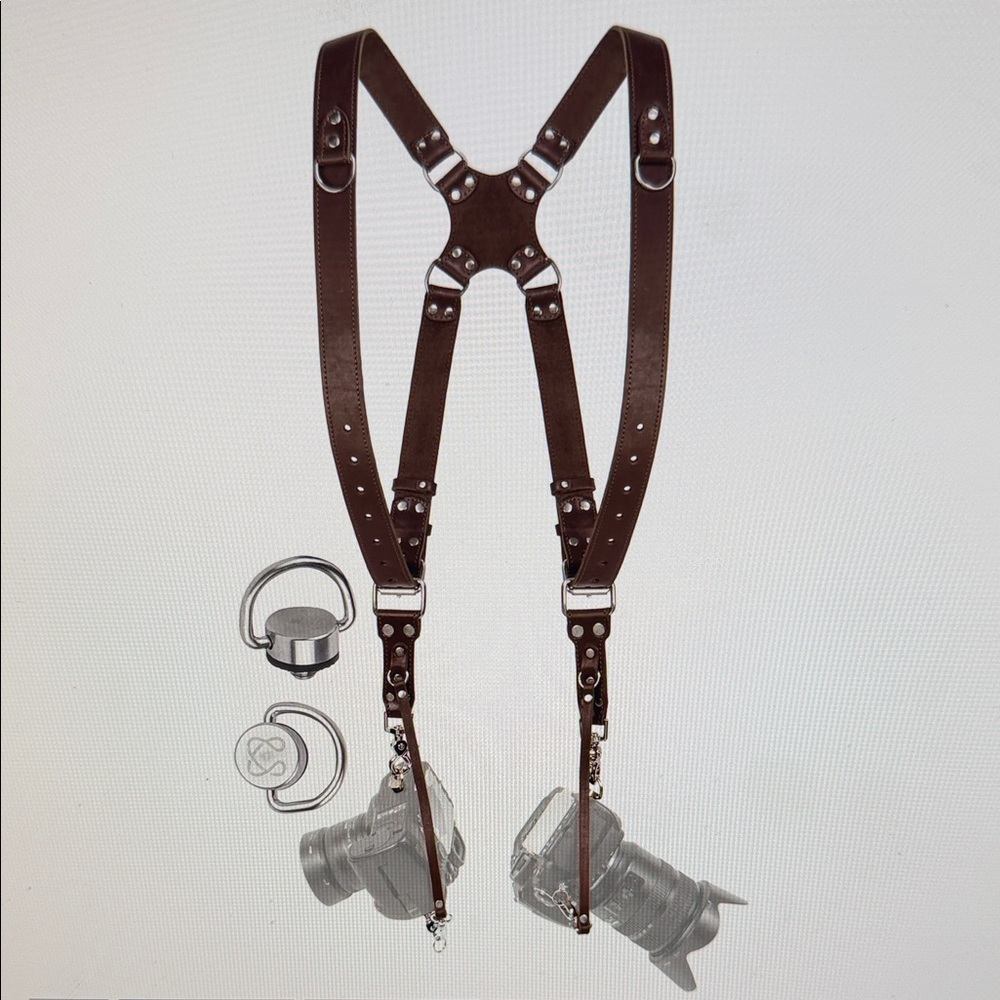 Brown Leather Camera Strap Harness